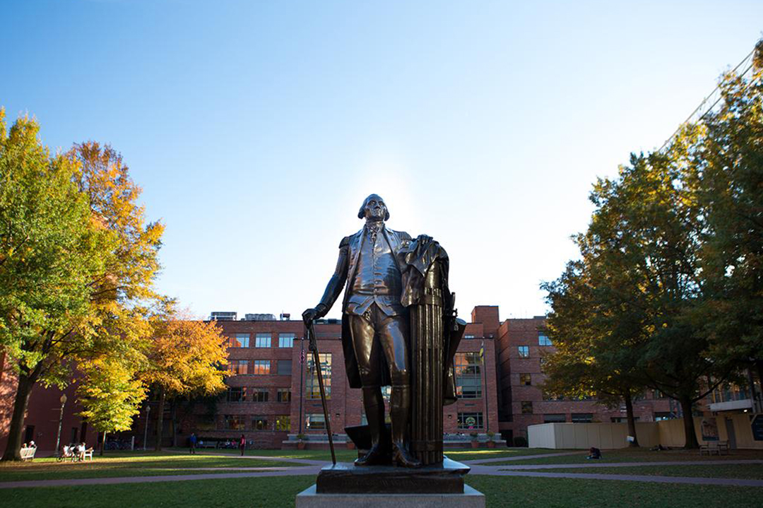 George Washington statue on University Yard
