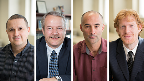 From left, Max Alekseyev, Keith Crandall, Marcos Perez-Losada and Jeremy Goecks of the Computational Biology Institute
