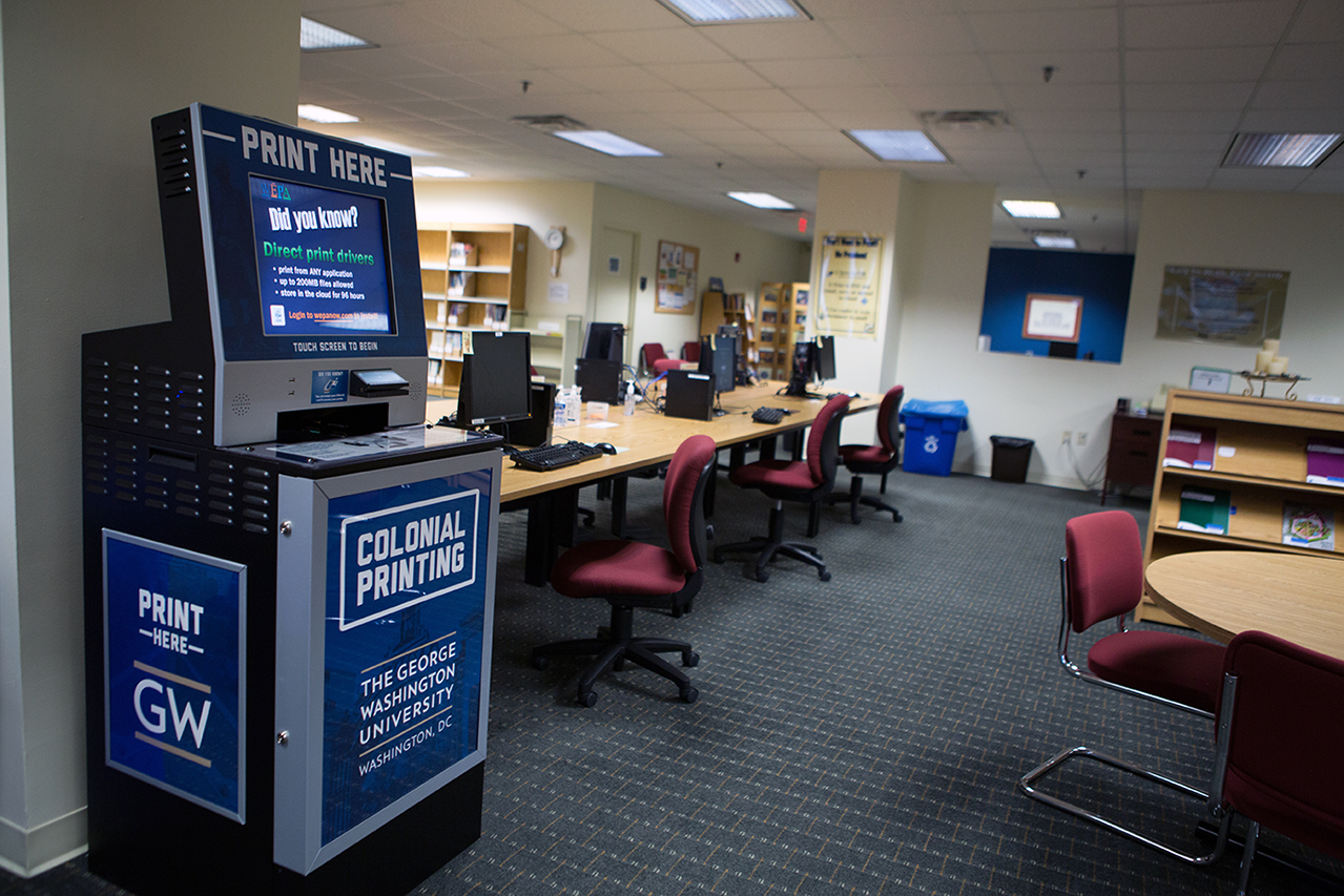 Print kiosk at the library