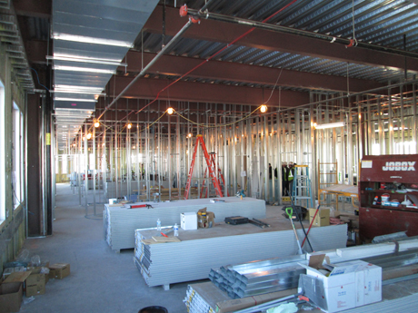 Health sciences lab construction on the second floor of the academic incubation facility at the GW Virginia Science & Technology